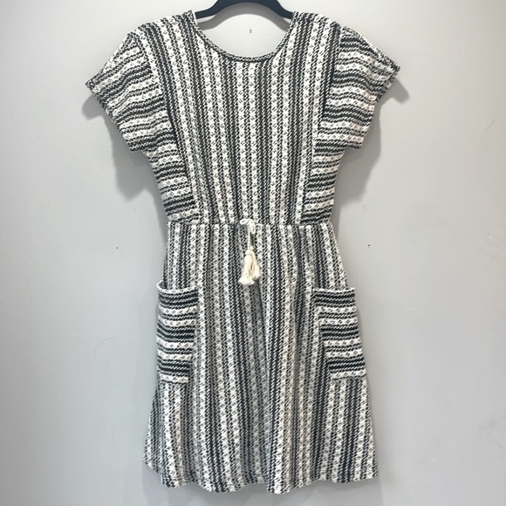 Zara black white knit dress, 12